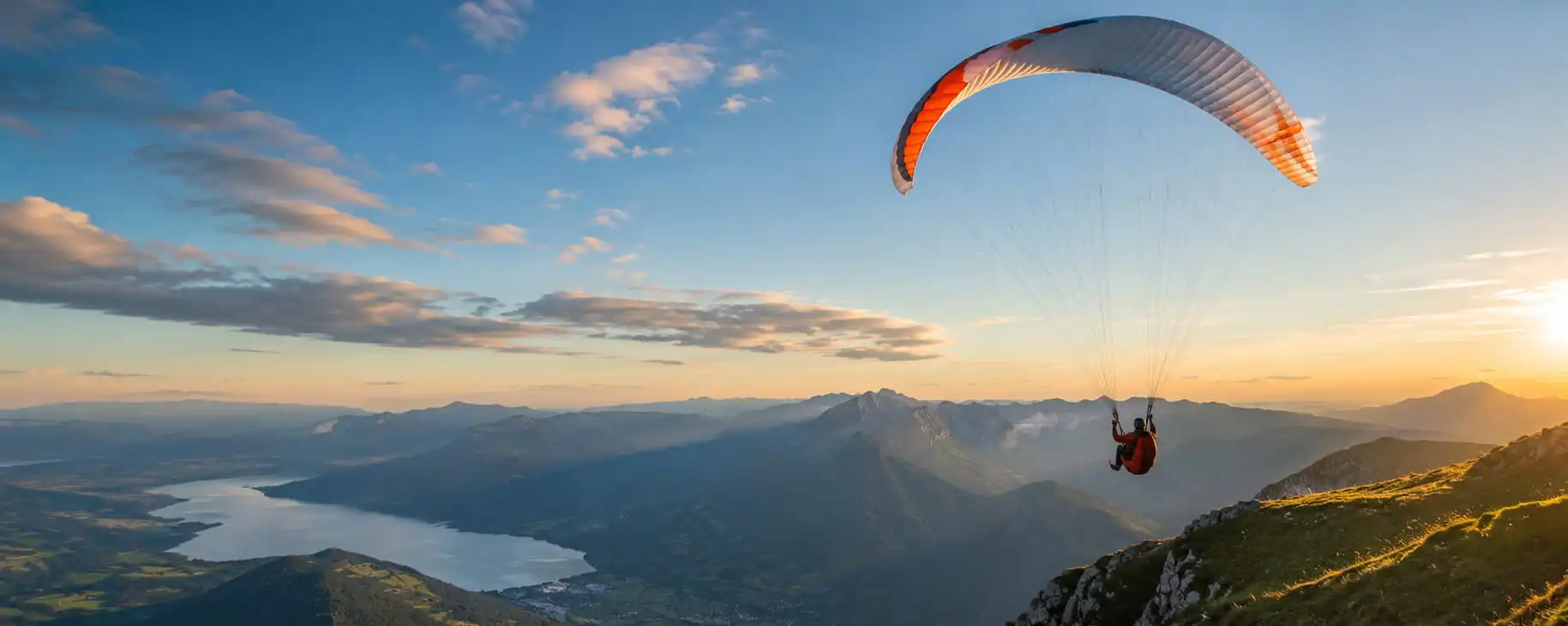 Vol biplace parapente thermique massif des Bauges